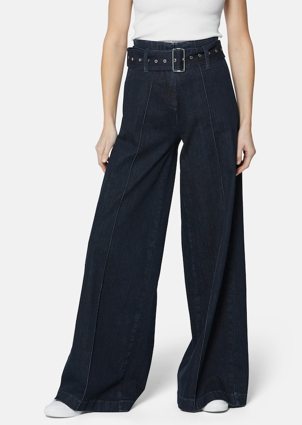 Wide jeans with a high waistband