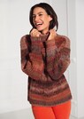 Stand-up collar jumper with cable knit pattern and colour gradient thumbnail 2