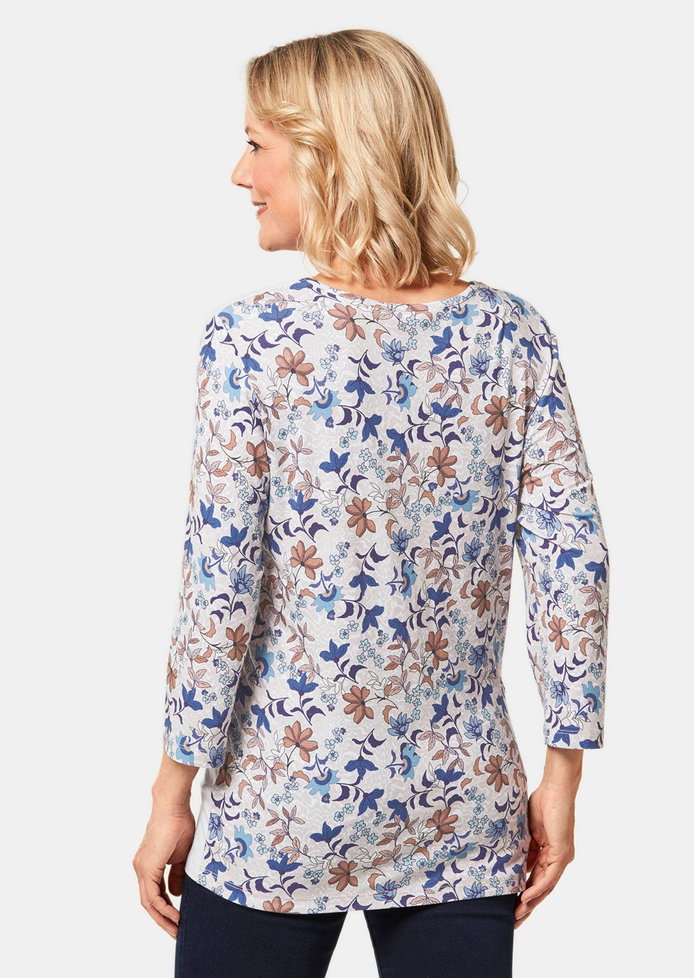 T-shirt imprimé - taupe / bleu gris / à motifs - Gr. 56 de Goldner Fashion