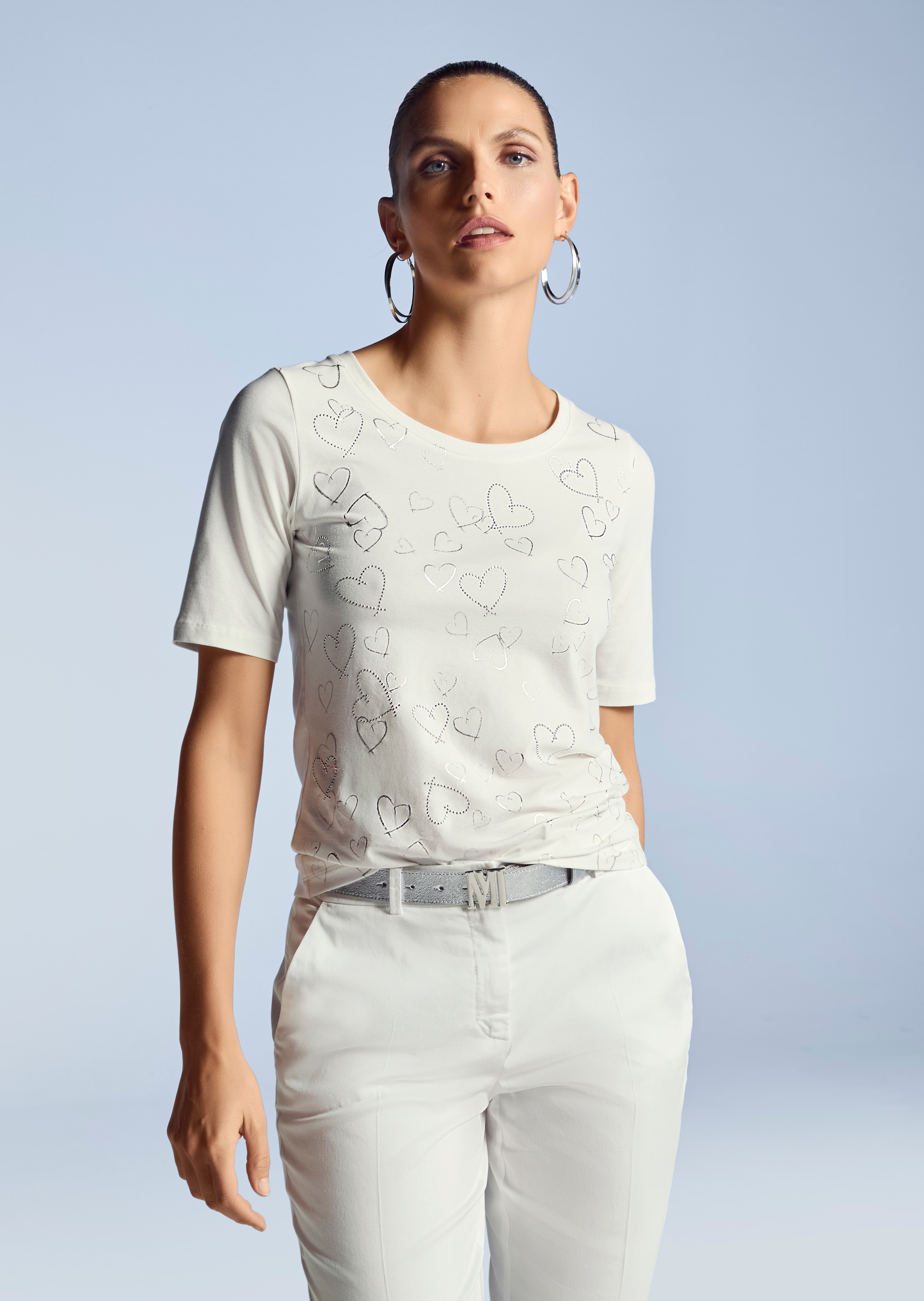 T-shirt met hartjesprint