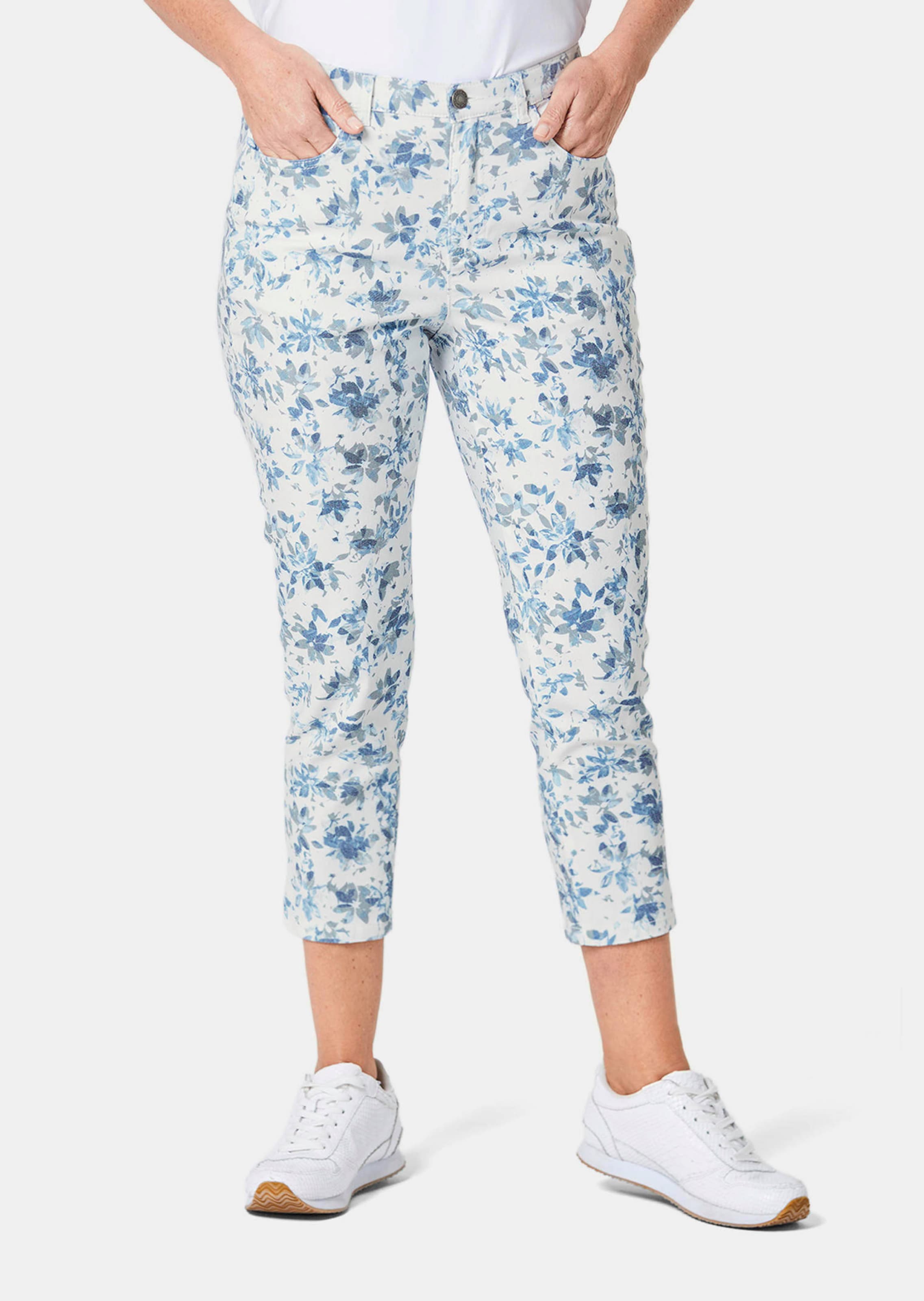 Pantalon imprimé à motifs floraux