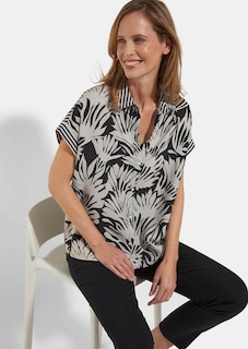 Kurzärmelige Bluse im Mustermix thumbnail 4