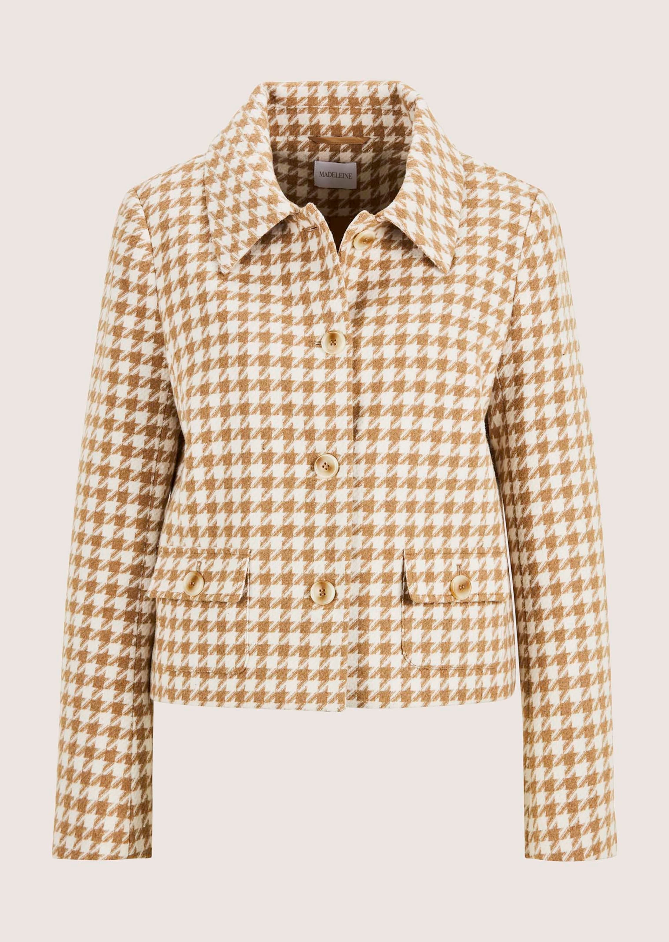 Kurzblazer mit Hahnentritt-Muster