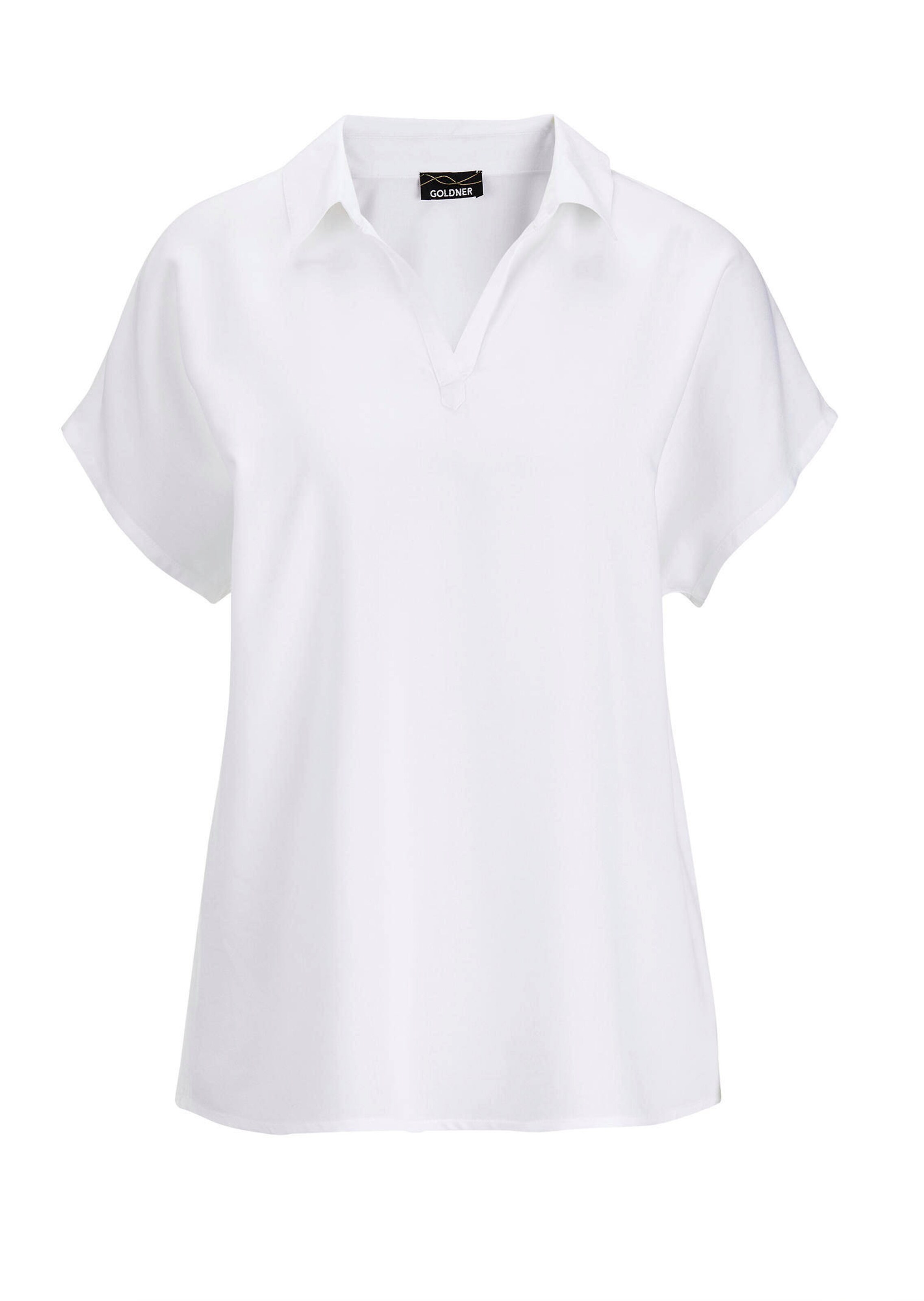 Blouse zonder sluiting met een open overhemdkraag