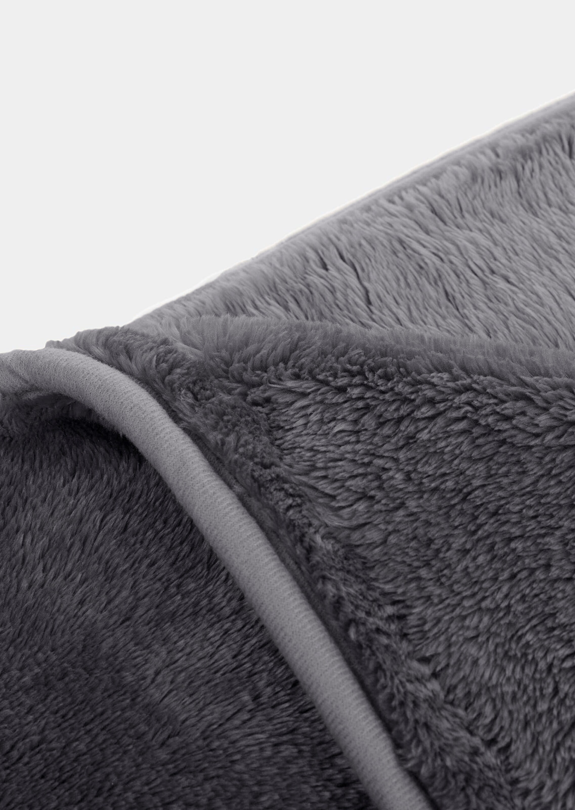 Couverture en microfibre, uni - anthracite - Gr. 130 x 170 cm de Goldner Fashion