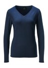 Damen Strickpullover aus Pima Baumwolle mit V-Ausschnitt und langen Ärmeln thumbnail 1
