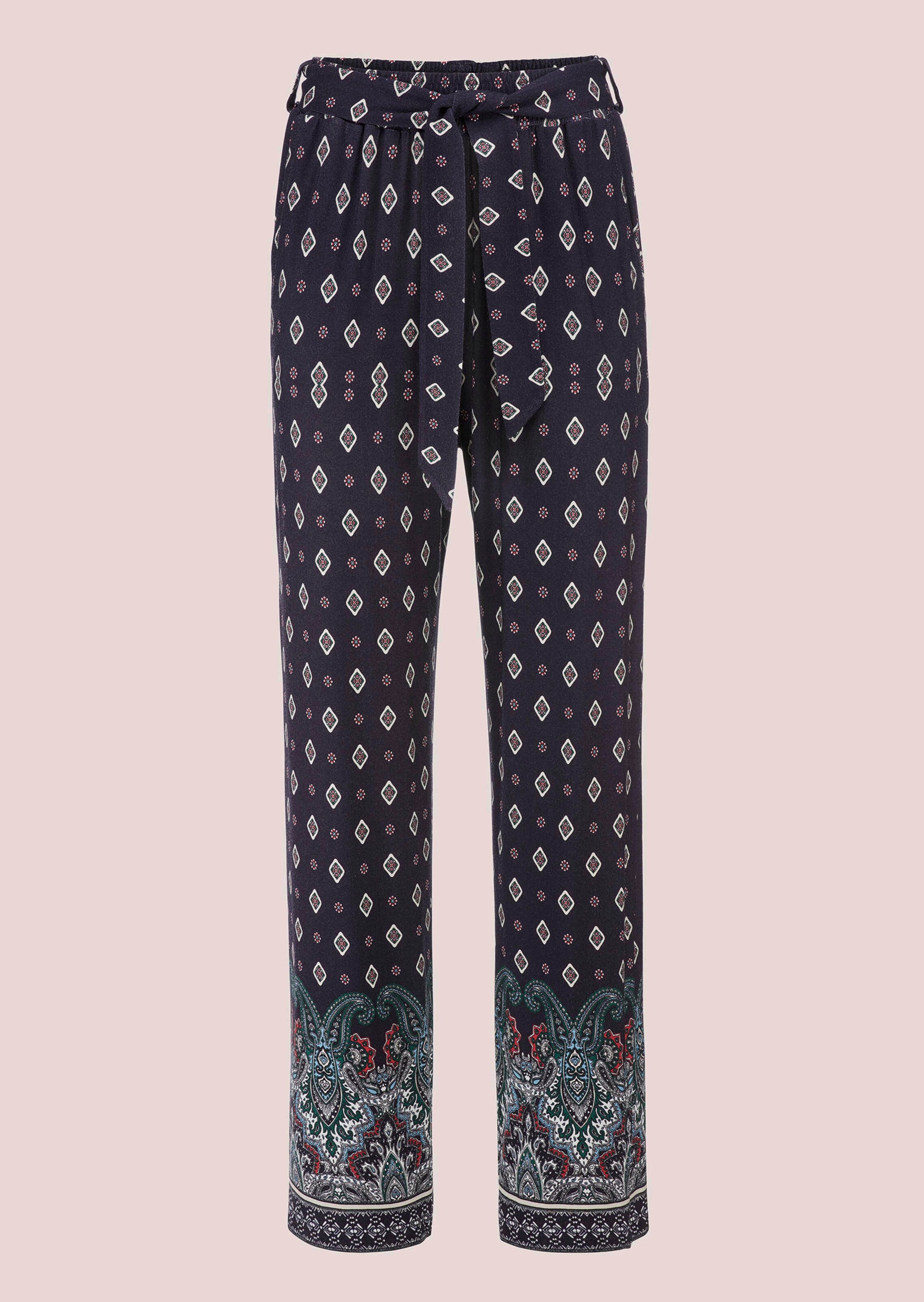 Freizeithose mit Schlupfbund und Stoffgürtel