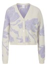 Jacquard cardigan with abstract floral print thumbnail 1
