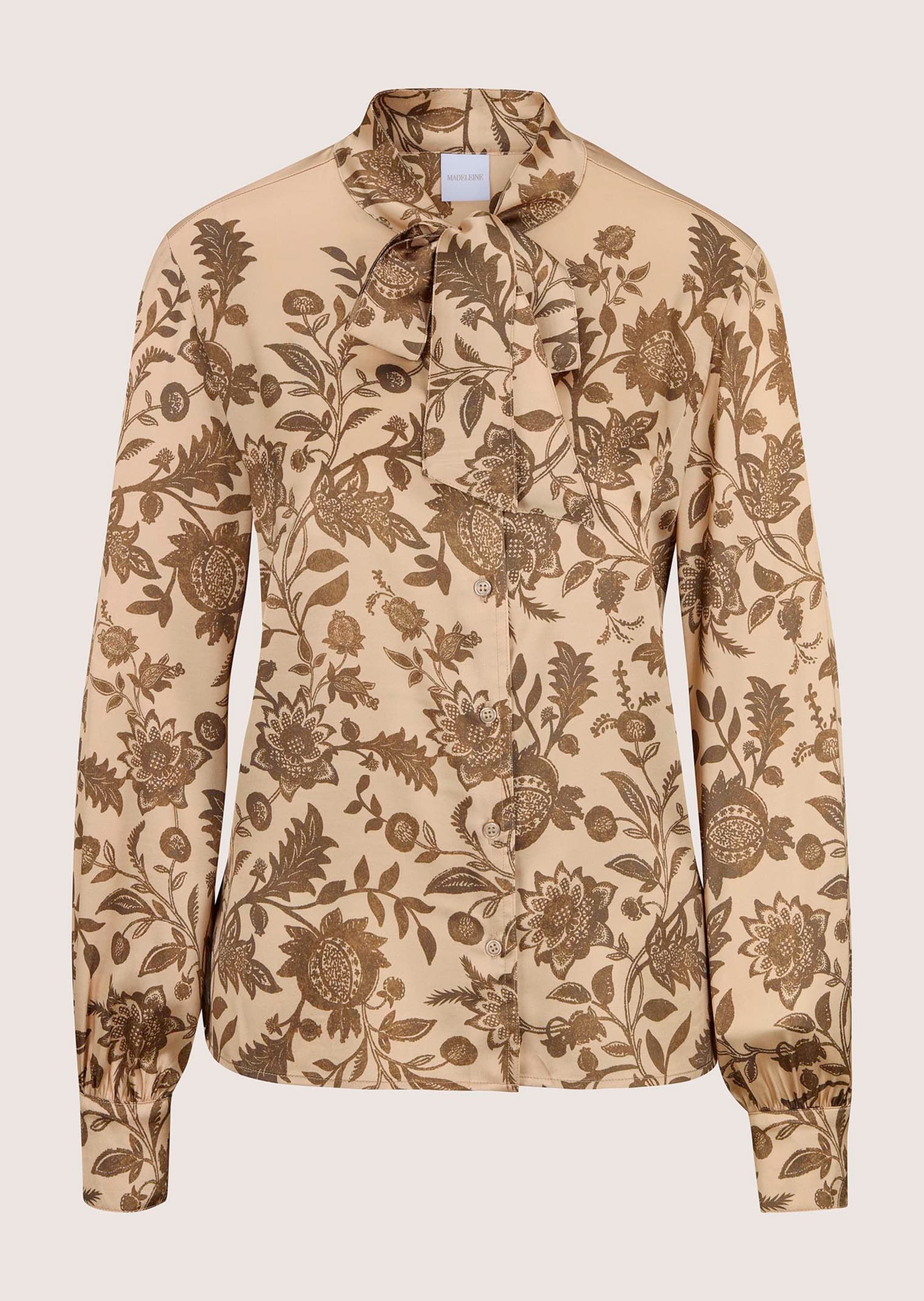 Schluppenbluse mit floralem Print