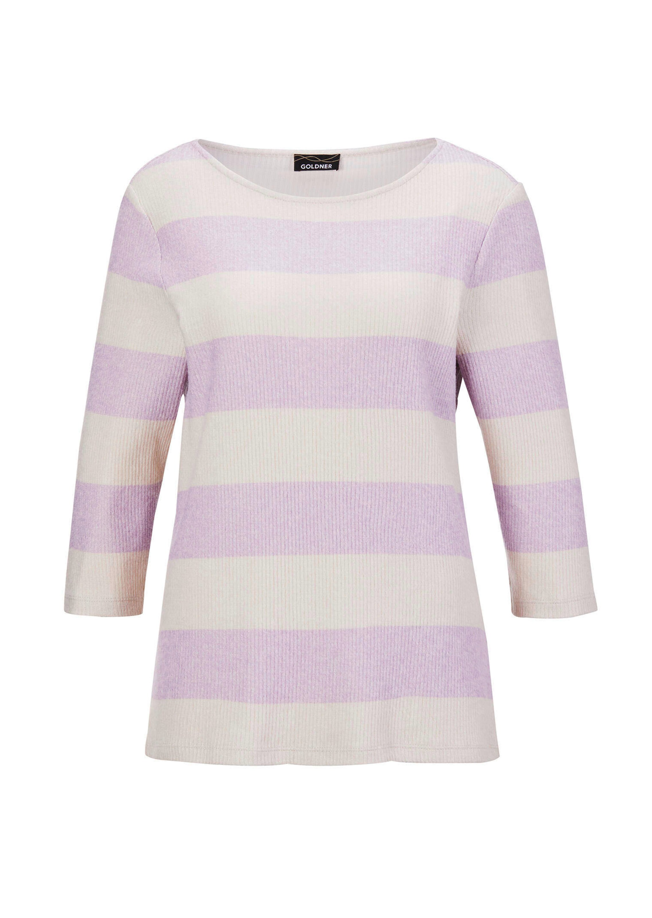 T-shirt côtelé avec rayures color bloc