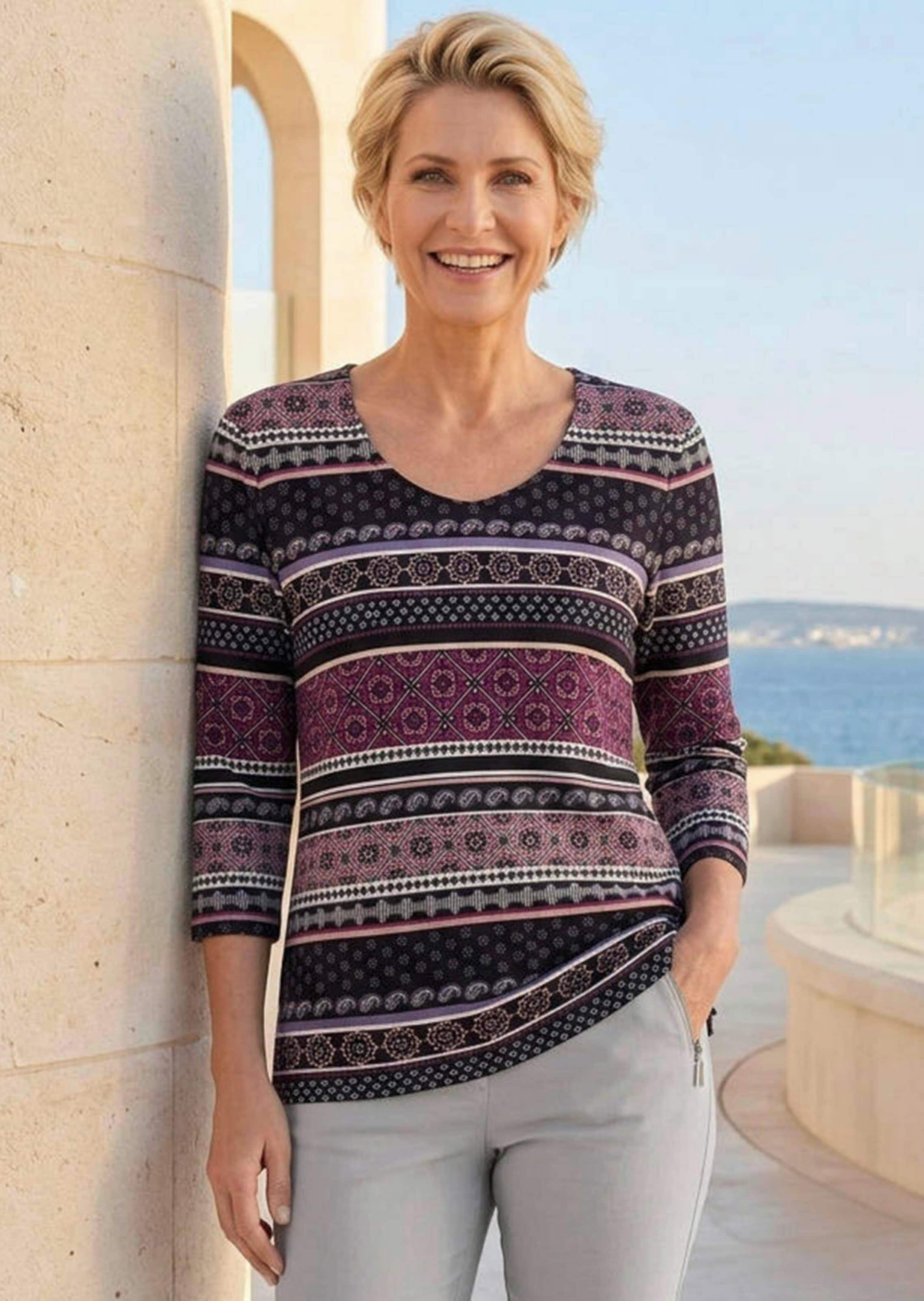 Bequemes Jersey-Shirt mit 3/4-Arm