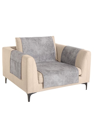 grau Sessel- und Sofaüberwürfe