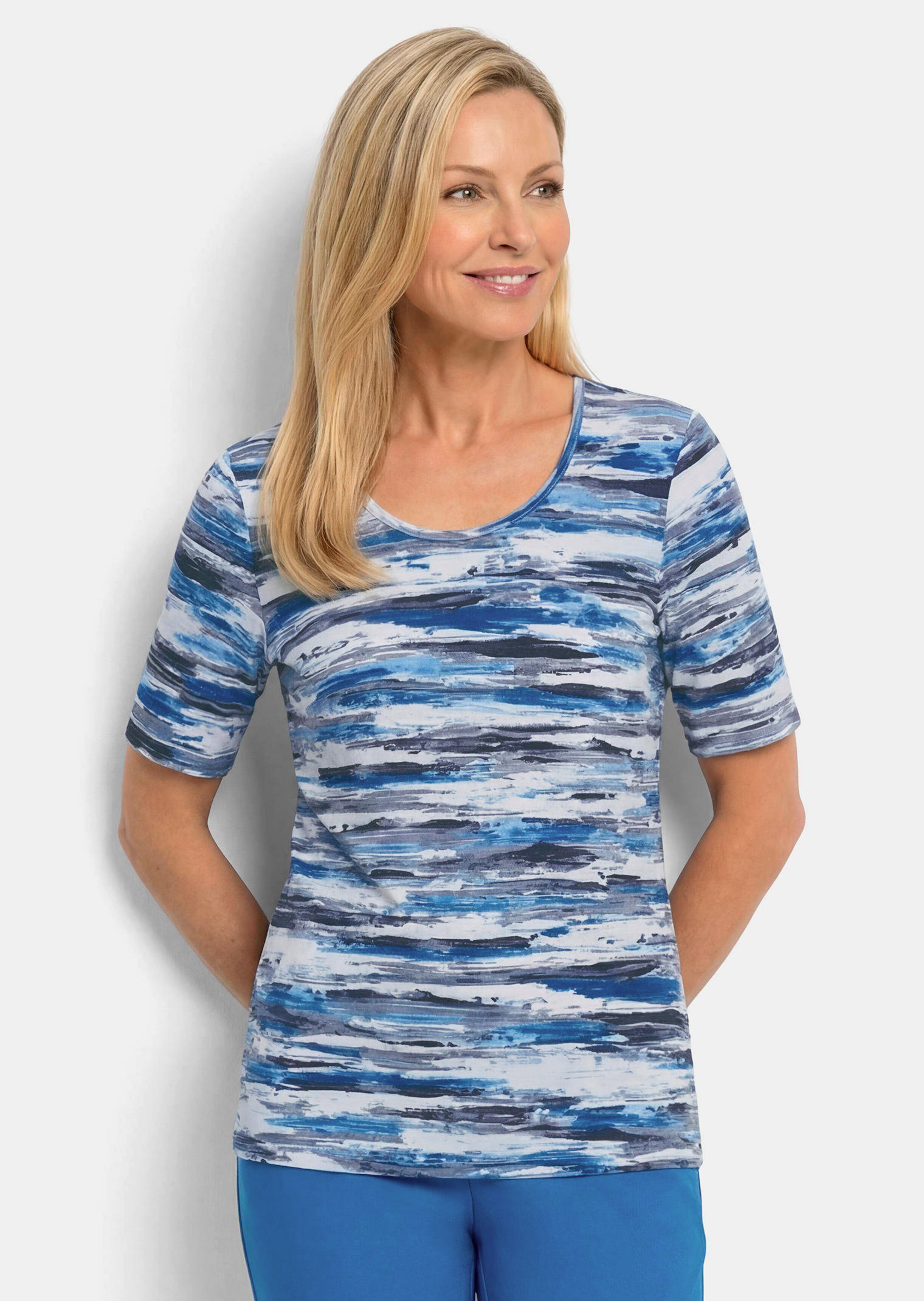 T-shirt en jersey de coton doux avec un imprimé aquarelle