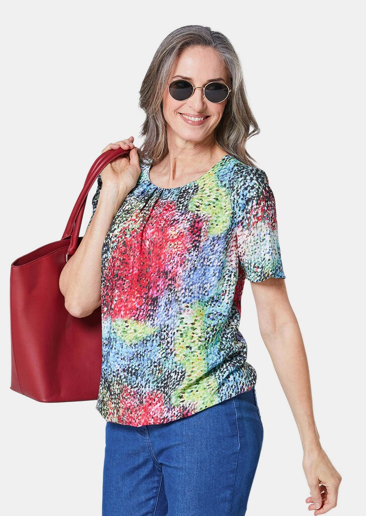 Kleurrijk gedessineerde blouse met mooie details