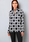 Bluse mit Stehkragen und Bindebänchen thumbnail 1