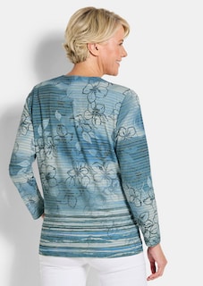 Shirtjacke aus geringeltem Struktur-Jersey thumbnail 3