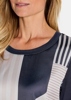 Blouse fluide en satin et jersey thumbnail 3
