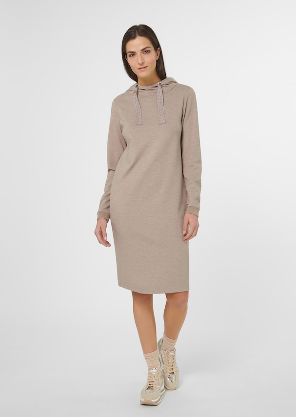 Hooded dress in soft sweat fabric 1