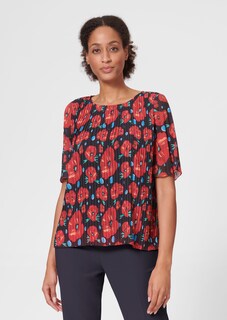 Plissee-Bluse mit Blumen-Print thumbnail 1