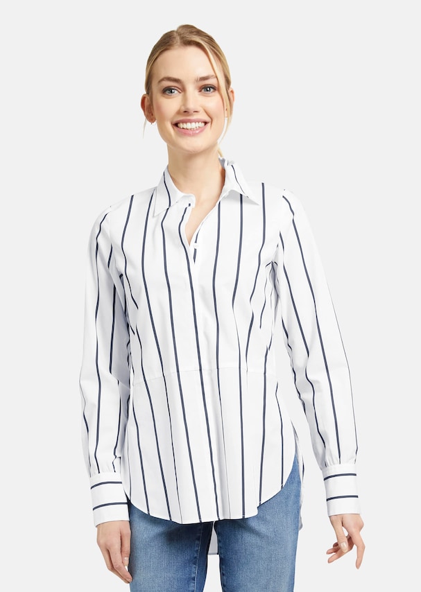 Striped shirt in a stylish long shape