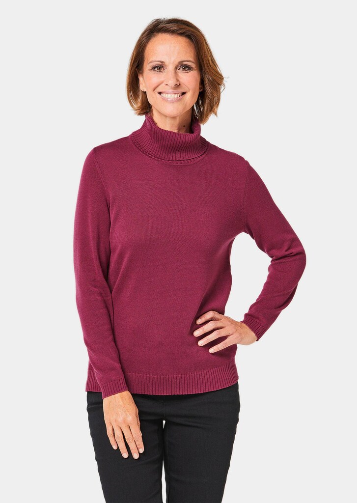 Pullover mit halsfernem Rollkragen