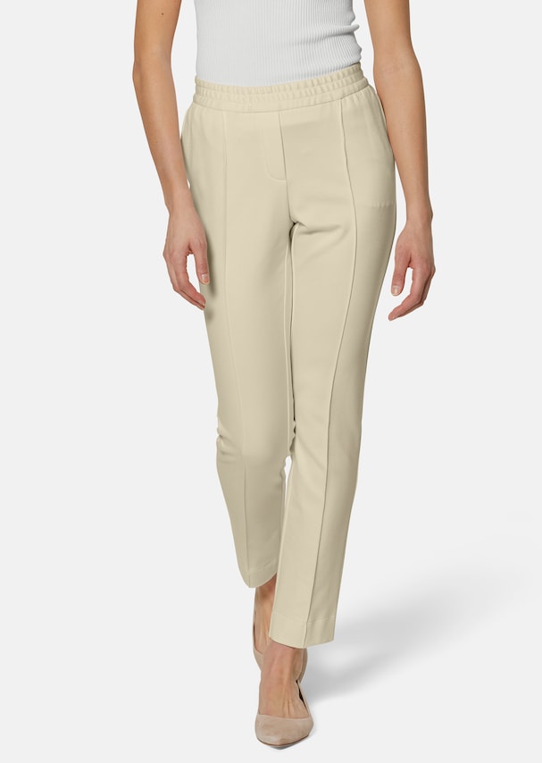 Slim jersey trousers with piping