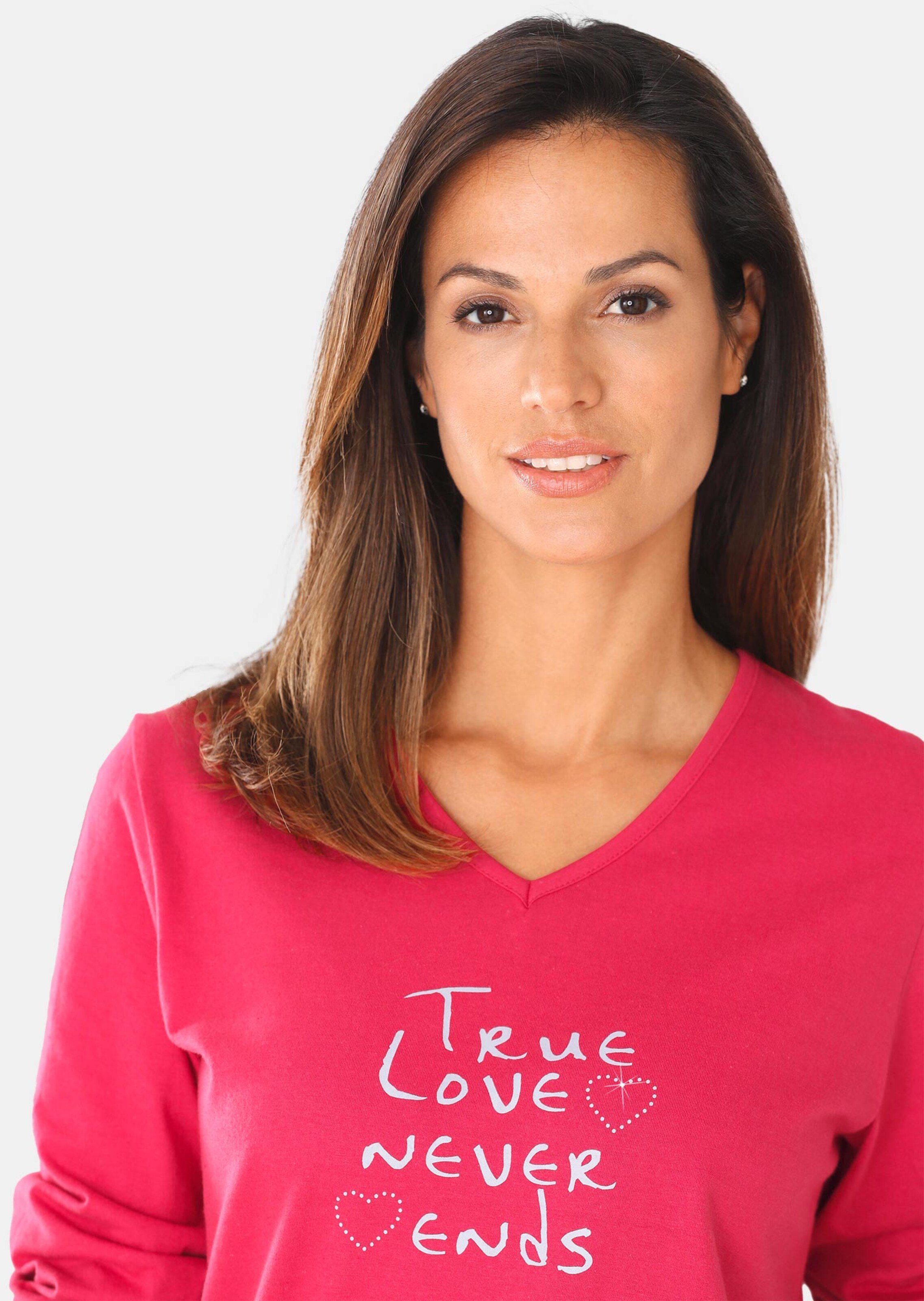 Pyjama en coton à manches longues - corail / gris / à motifs - Gr. 23/24 de Goldner Fashion