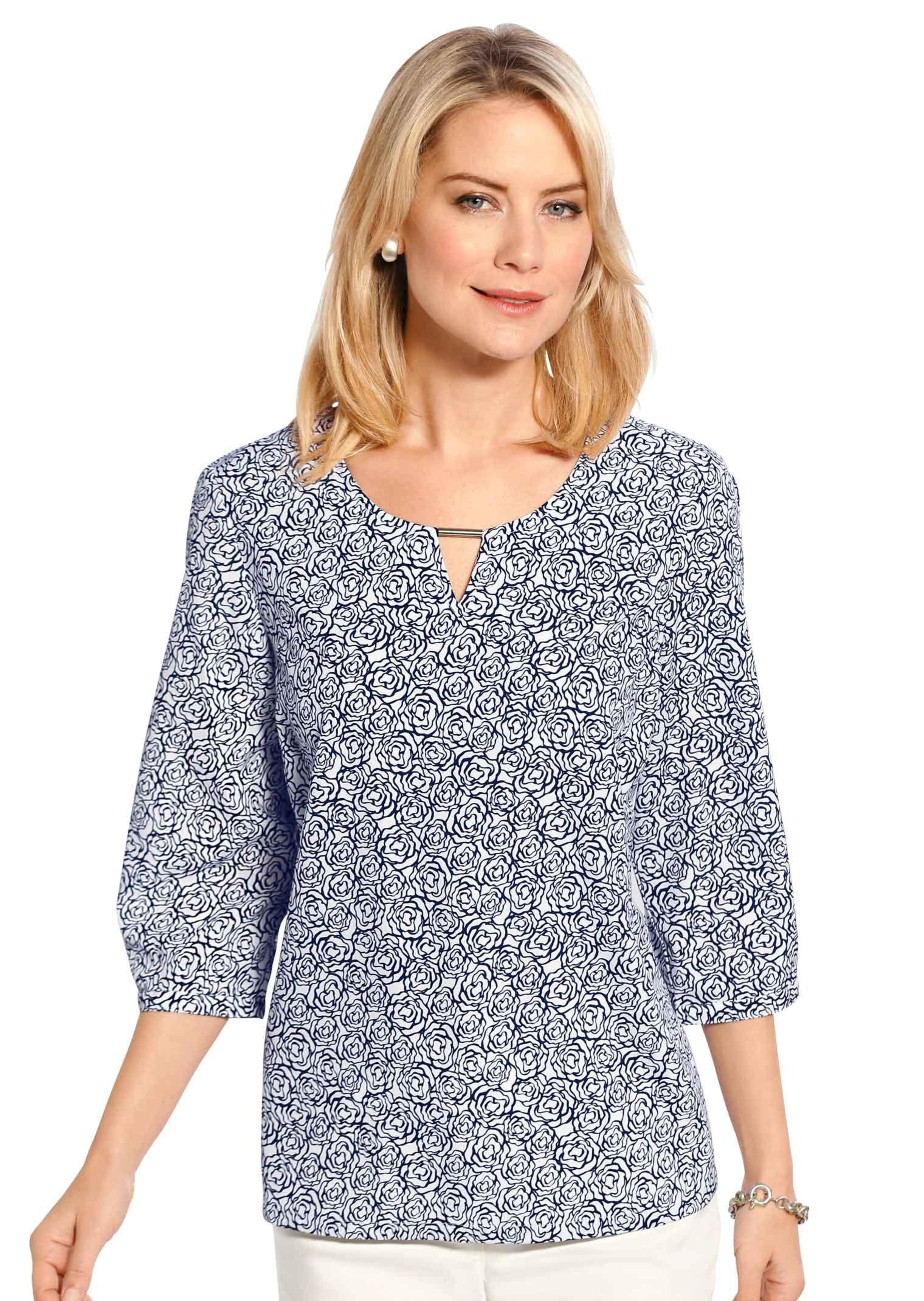 Blouse zonder sluiting en met elegante print