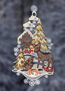 Décoration de fenêtre "Chevreuil et lièvre" thumbnail 2