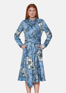 Shirt dress with natural motif print thumbnail 1