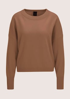 Korte oversized trui met kasjmier thumbnail 6