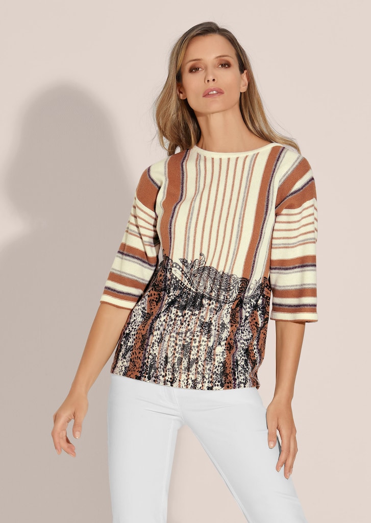 Striped jumper with paisley print