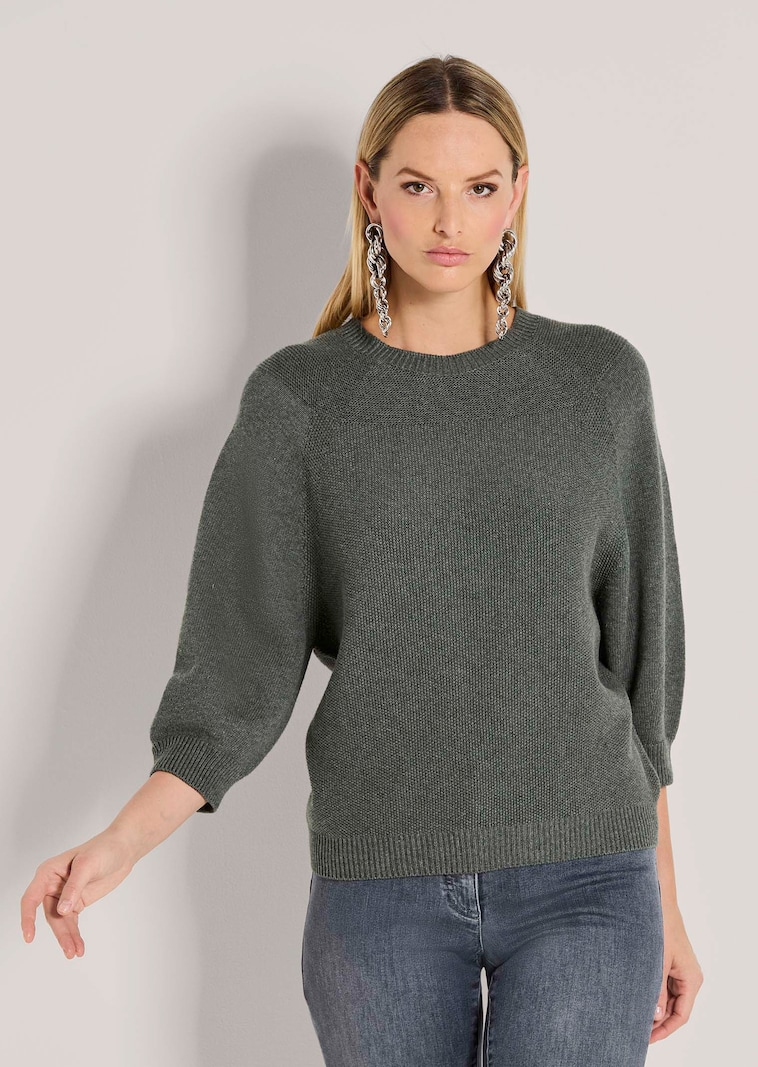 Pullover mit Perlfangmuster