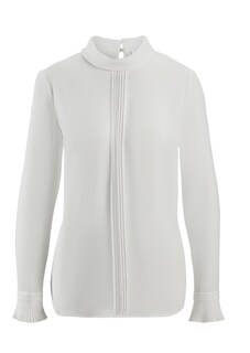 Blouse met ronde hals, opstaande kraag en geplooide manchetten thumbnail 2