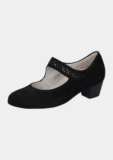Escarpins en cuir nubuck avec petits strass scintillants thumbnail 4