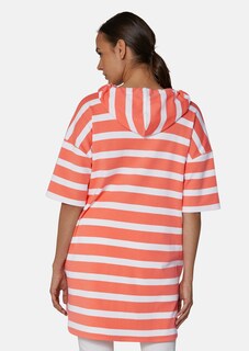 Kurzärmeliges Ringel-Sweatshirt mit Kapuze thumbnail 3