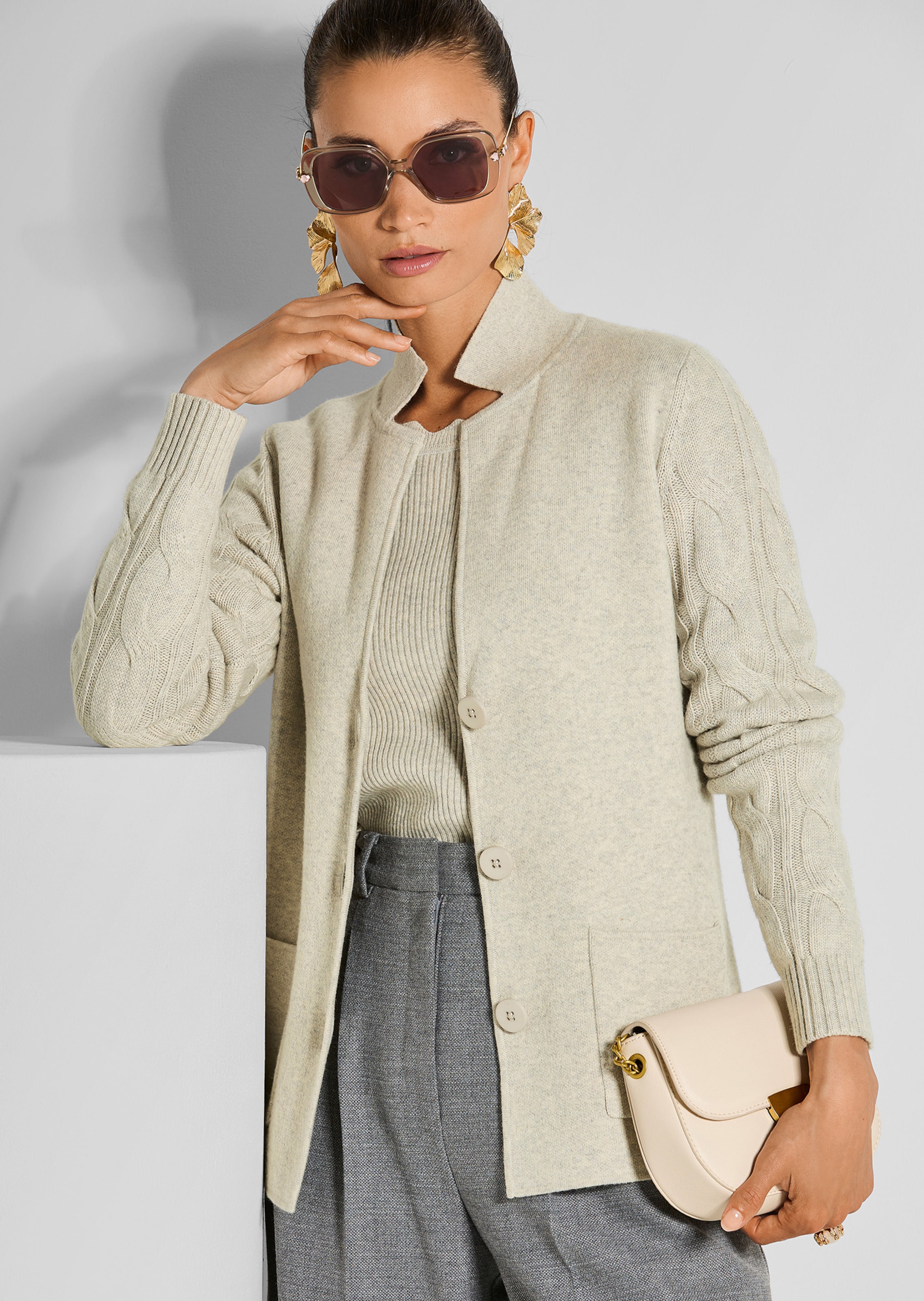 Strickblazer aus weichem Woll-Mix