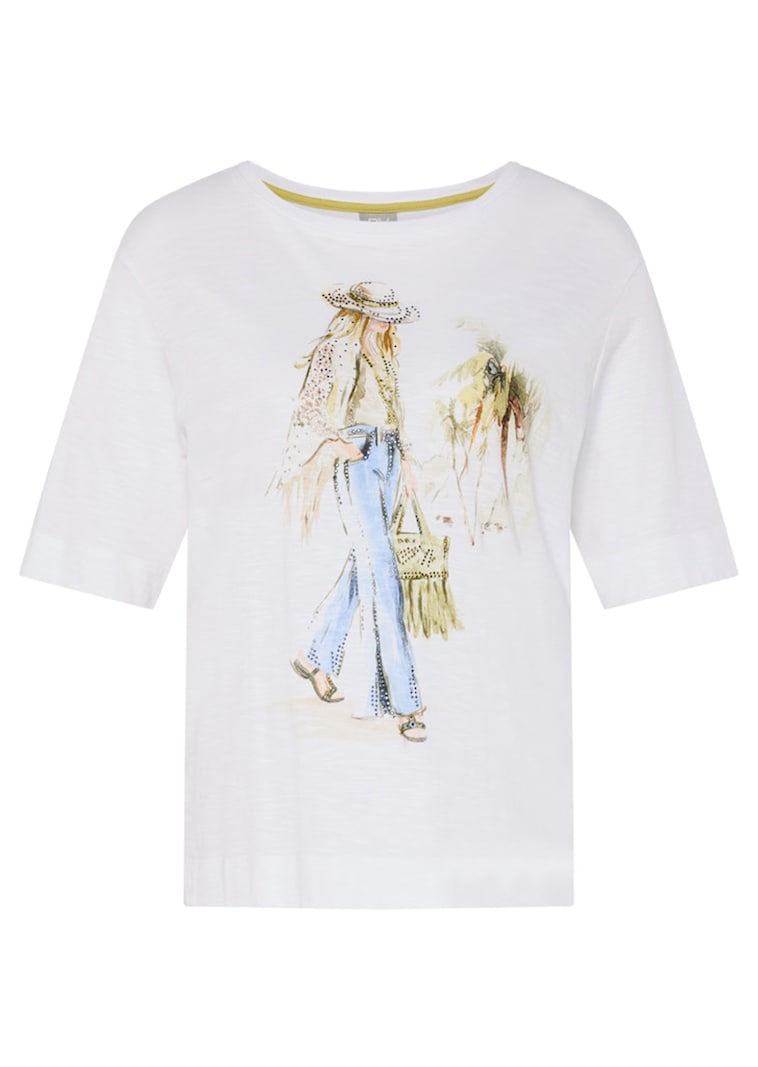 Lässiges T-Shirt mit Frontmotiv
