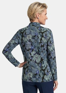 Shirt met lange mouwen, opstaande kraag en bloemenmotief thumbnail 3