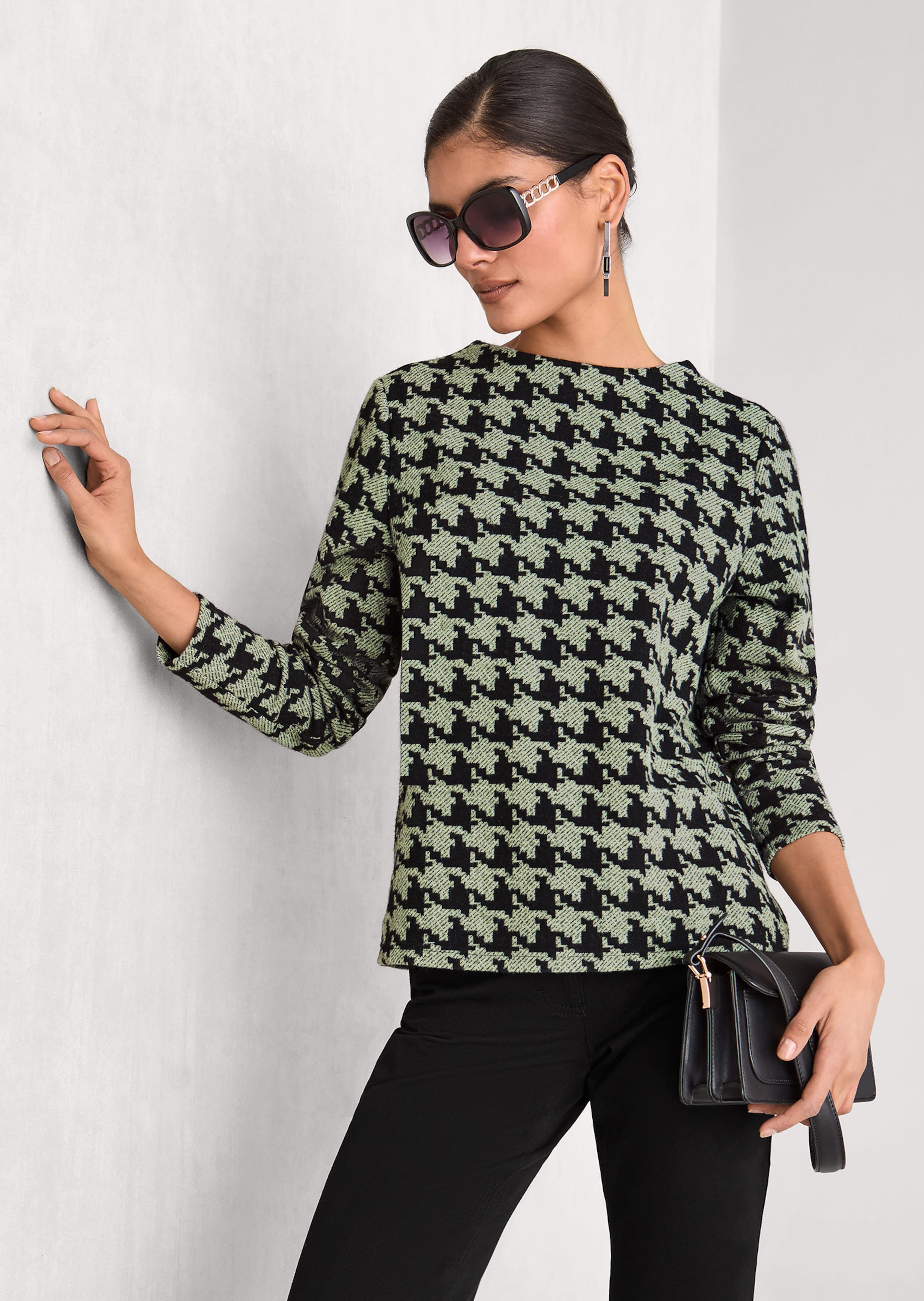 Sweatshirt im Hahnentritt-Design