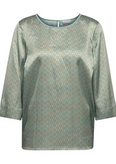 Modische Satinbluse mit brillanten Alloverdruck thumbnail 1