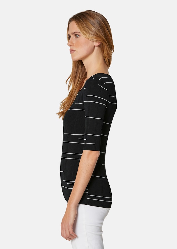 Ribbed knit jumper with half-length sleeves 3