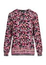 Viscose blouse met boord en gesmokte manchetten thumbnail 6