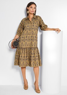 Hemdblusenkleid in Midilänge mit Lochstickerei thumbnail 7