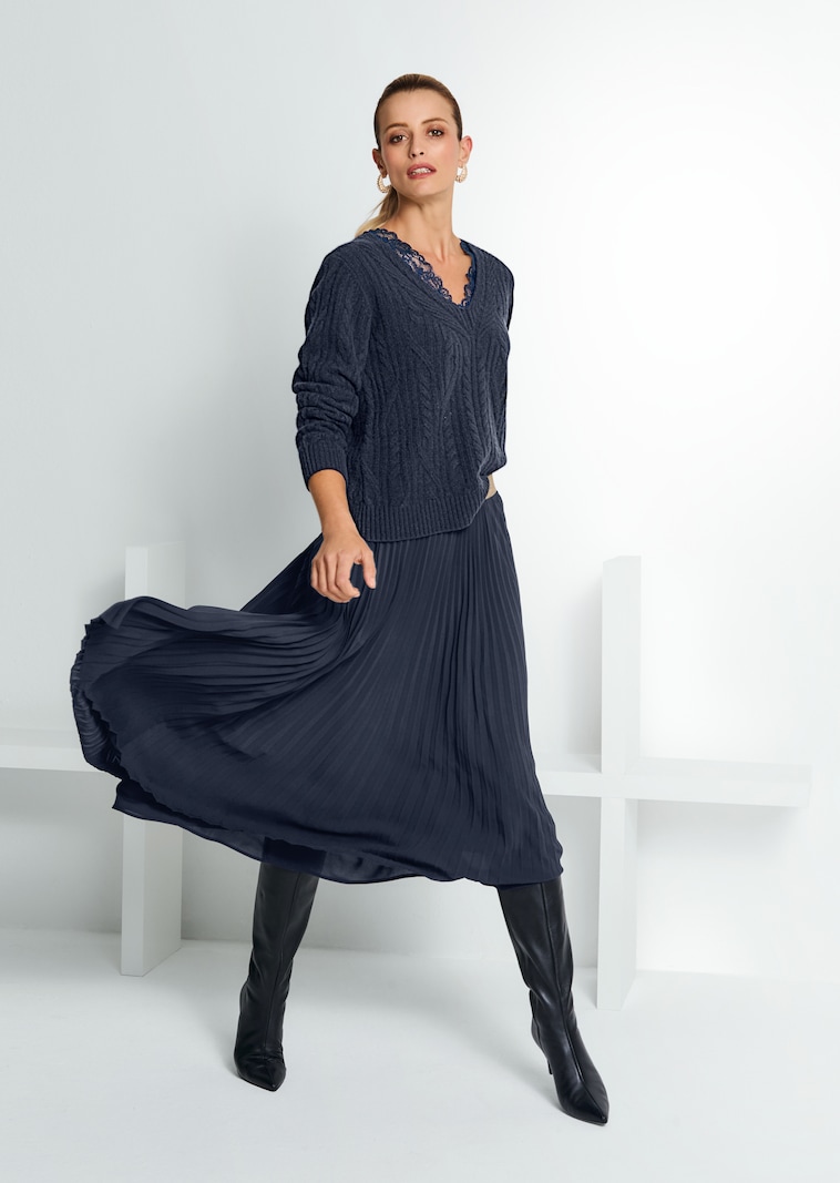 Kaschmir-Pullover mit V-Ausschnitt