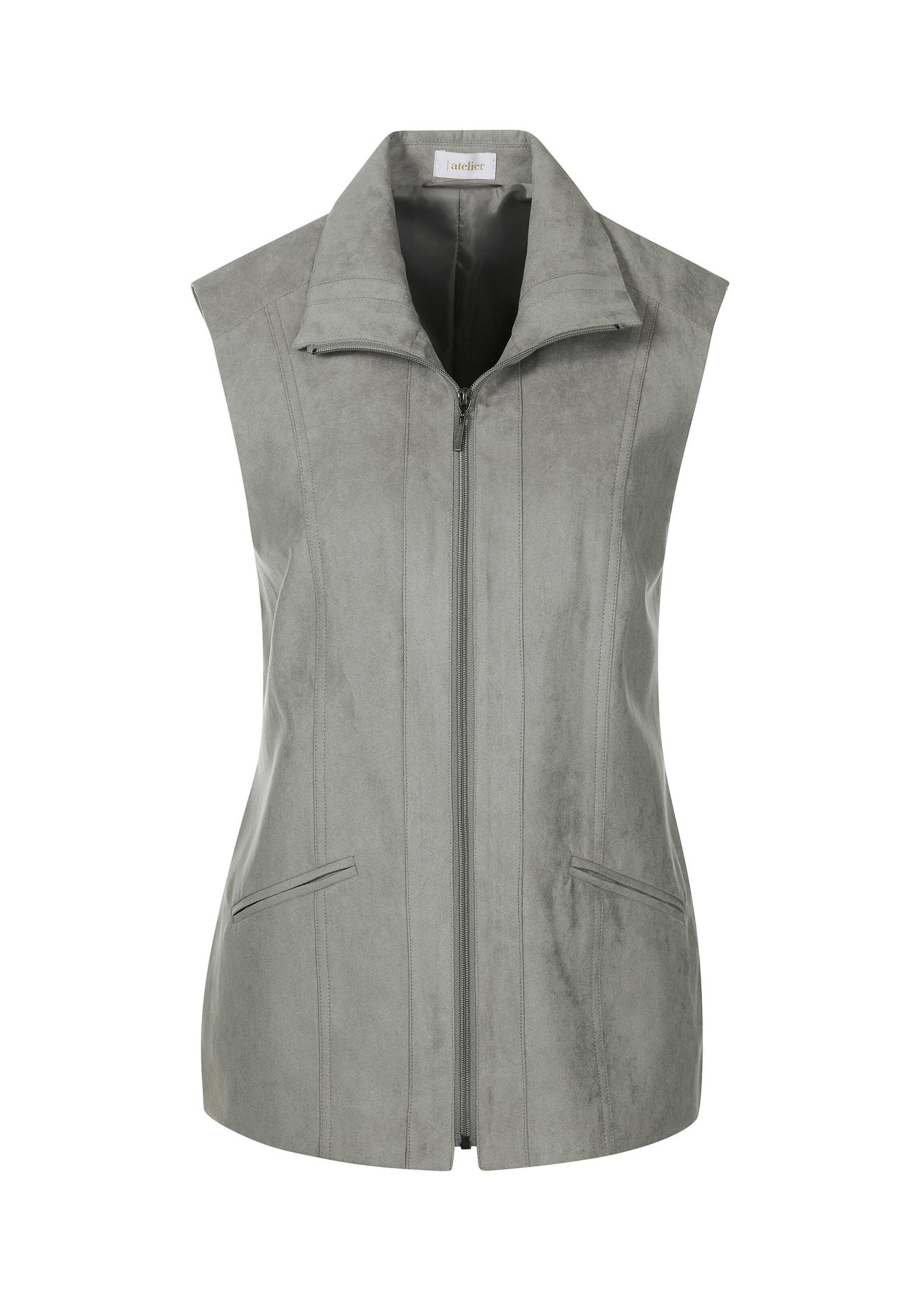 Gilet léger au bel aspect daim - gris - Gr. 38 de Goldner Fashion