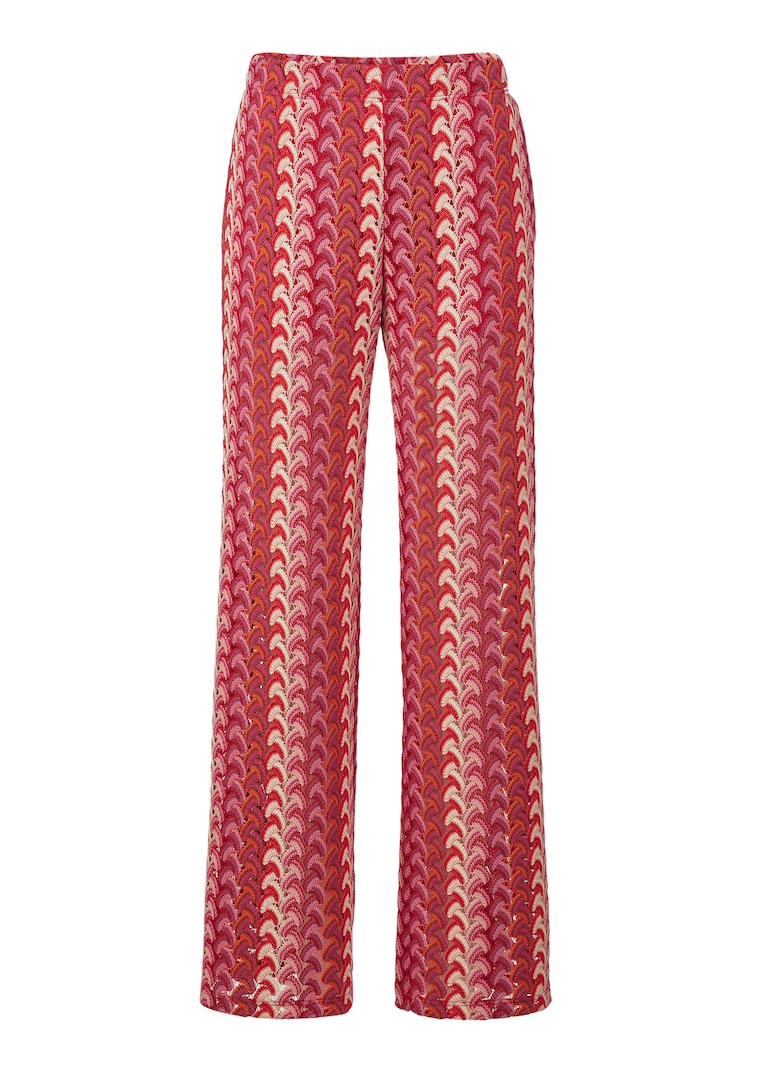 Vapaa-ajan housut virkatulla kuosilla