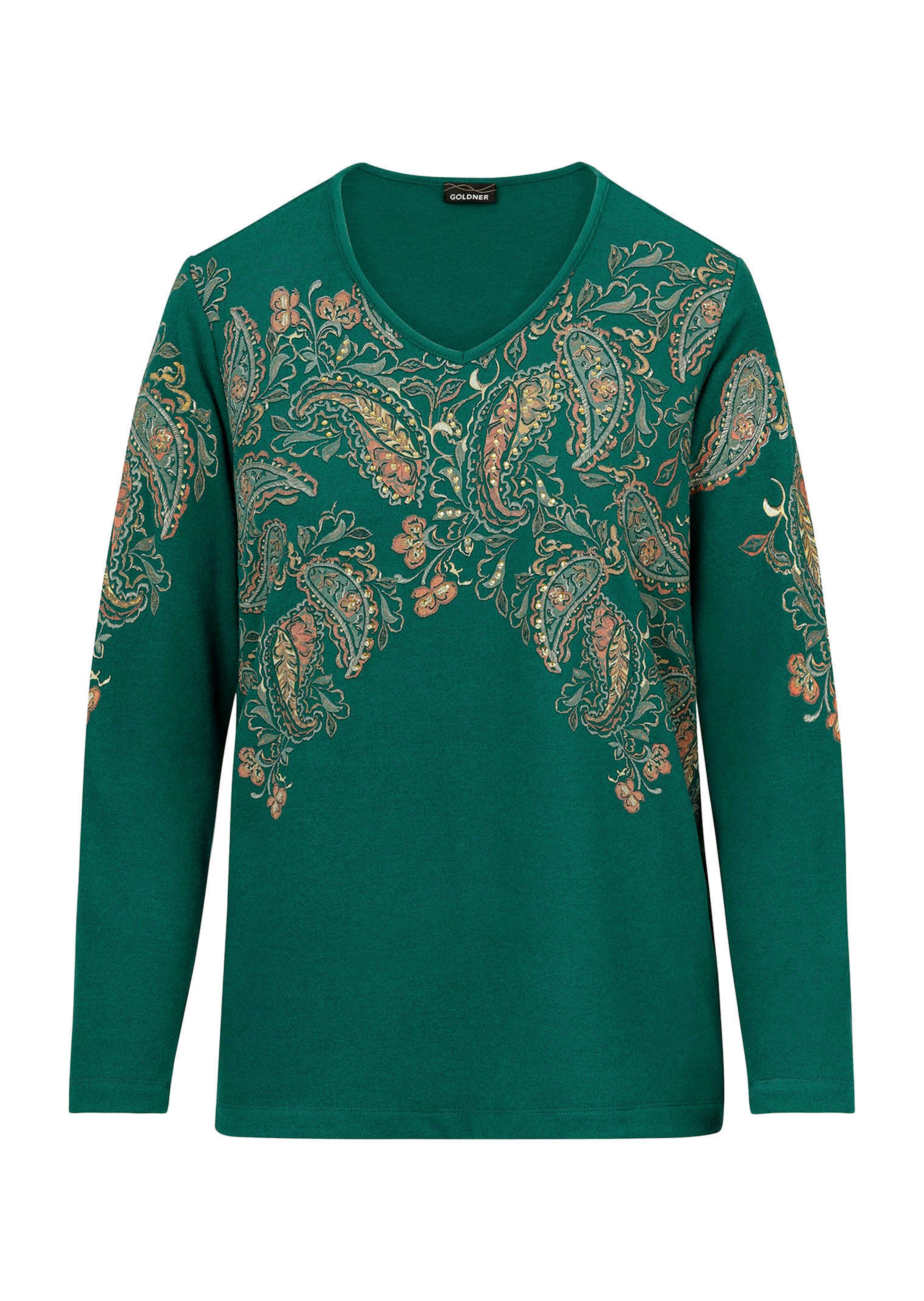 Shirt met lange mouwen en geplaatste paisleyprint