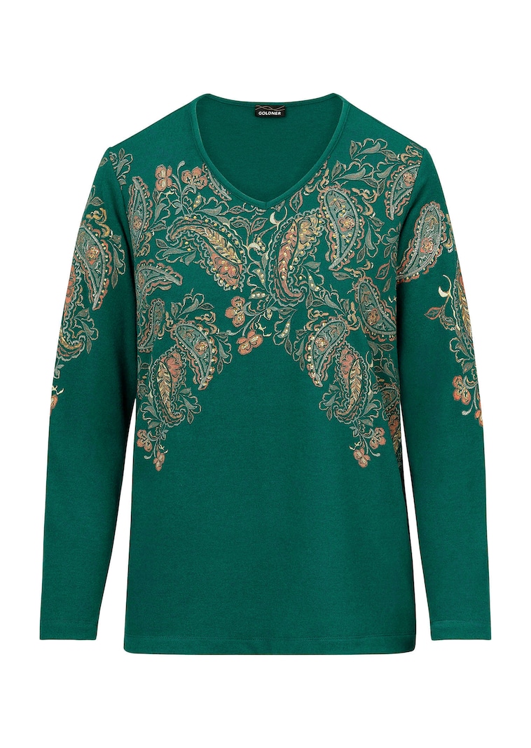 Langarmshirt mit platziertem Paisley-Druck