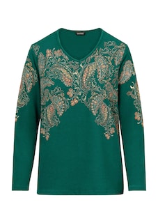 Shirt met lange mouwen en geplaatste paisleyprint thumbnail 6